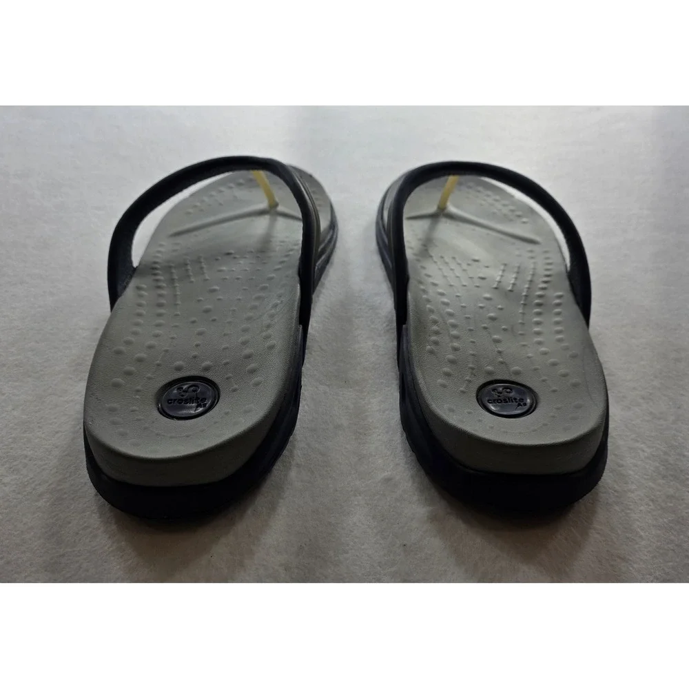 Crocs Croslite A9 Men's Blue & Gray Thong Flip-Flop Sandals. Size 12